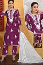 Chikankari Kurti with pant and dupatta - Kurti Connection USA