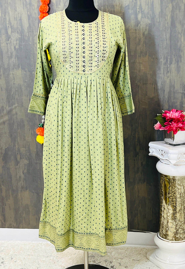 Cotton long kurti - Kurti Connection USA