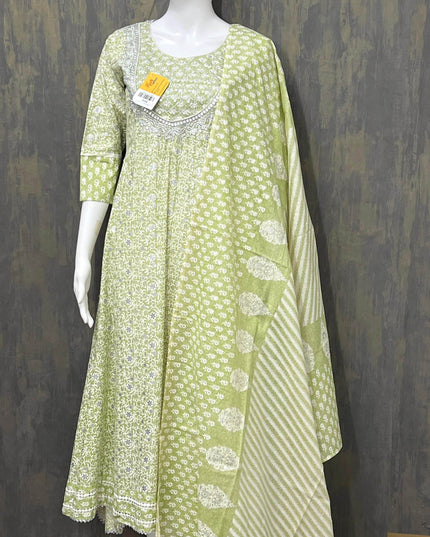 Cotton Long kurti with dupatta - Kurti Connection USA