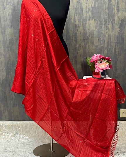 Red dupatta | sequin dupatta - Kurti Connection USA