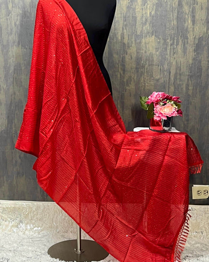 Red dupatta | sequin dupatta - Kurti Connection USA
