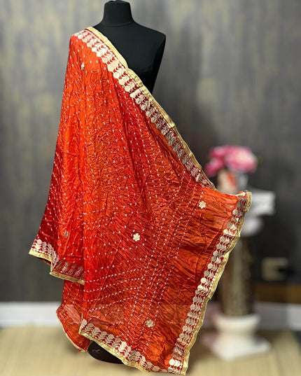 Bandhani dupattas with gota patti work - Kurti Connection USA
