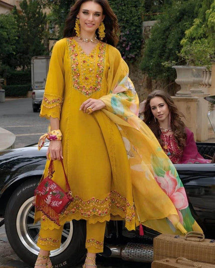 Begum | Silk party wear suits | A line kurti sets - Kurti Connection USA