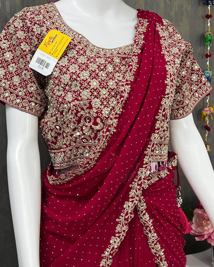 Party/ wedding wear Lehenga Choli set with pre draped dupatta / Lehenga saree - Kurti Connection USA