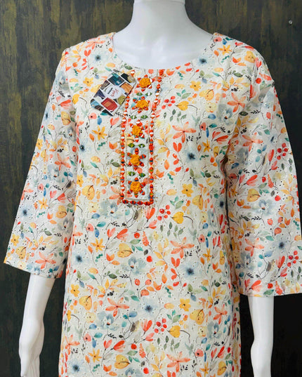 Hakoba cotton kurti - Kurti Connection USA