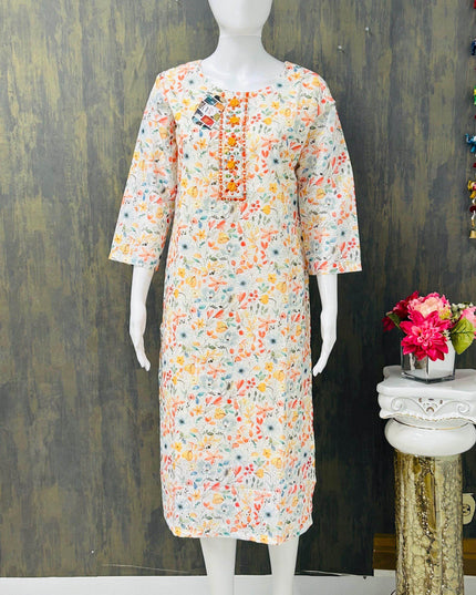 Hakoba cotton kurti - Kurti Connection USA
