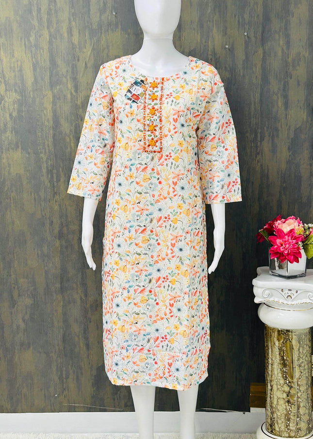 Hakoba cotton kurti - Kurti Connection USA