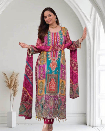 Silk Kurti set | plus size salwar suit - Kurti Connection USA