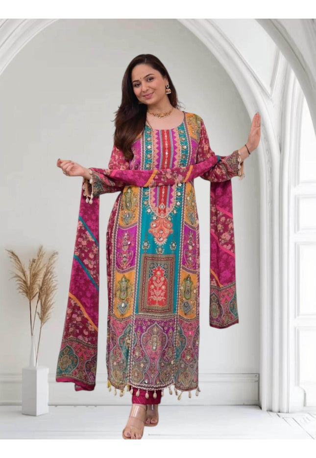 Silk Kurti set | plus size salwar suit - Kurti Connection USA