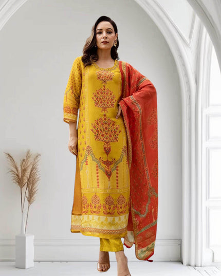 Shimmer silk Kurti set - Kurti Connection USA