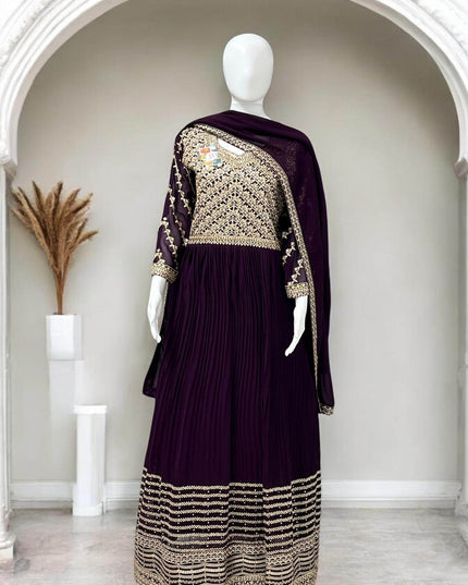 Heavy embroidery work long Kurti - Kurti Connection USA