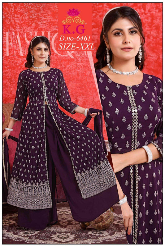 Georgette Kurti pant set - Kurti Connection USA
