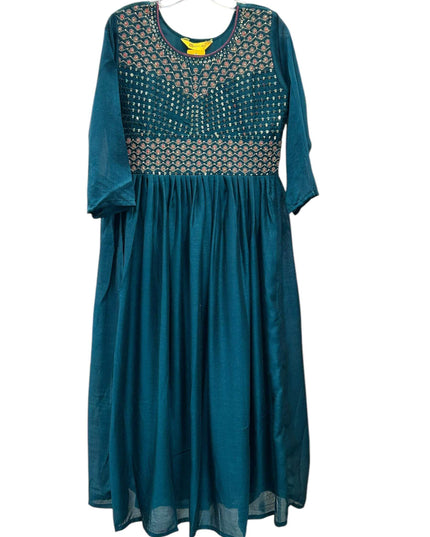 Silk long kurti - Kurti Connection USA