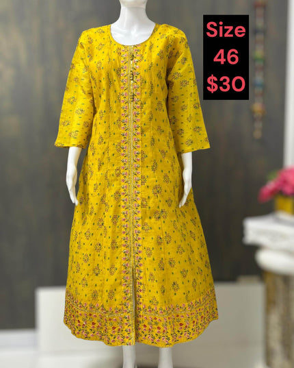 Chanderi silk kurti - Kurti Connection USA