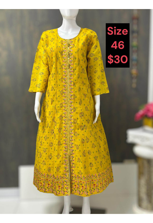 Chanderi silk kurti - Kurti Connection USA