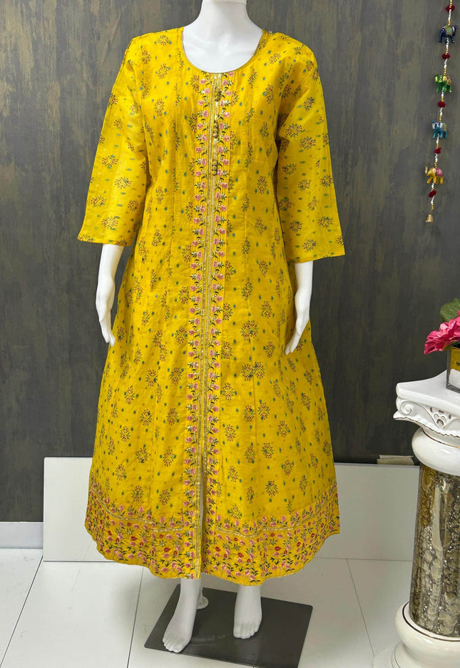 Chanderi silk kurti - Kurti Connection USA