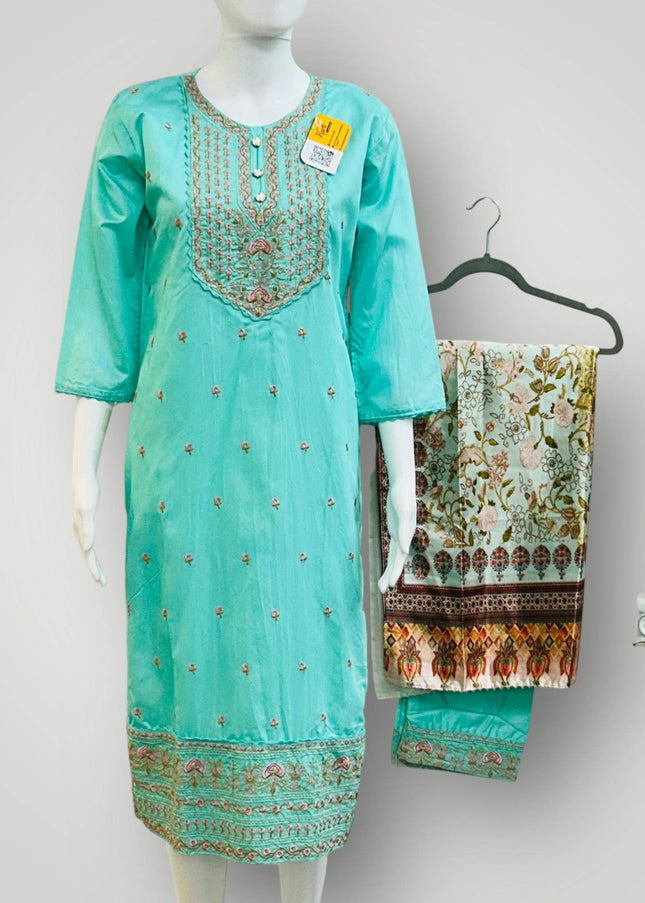 Silk kurti pant set - Kurti Connection USA