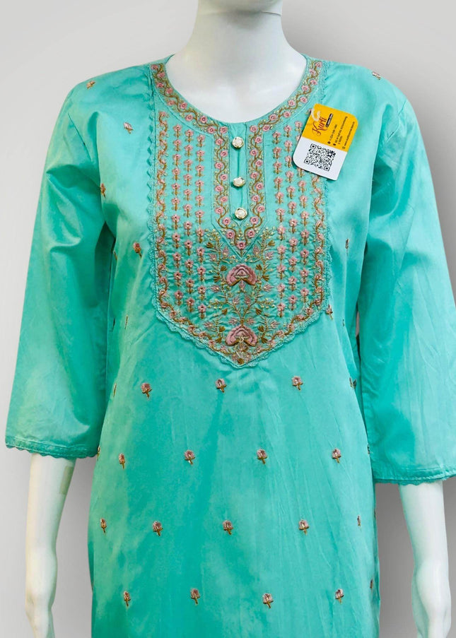 Silk kurti pant set - Kurti Connection USA