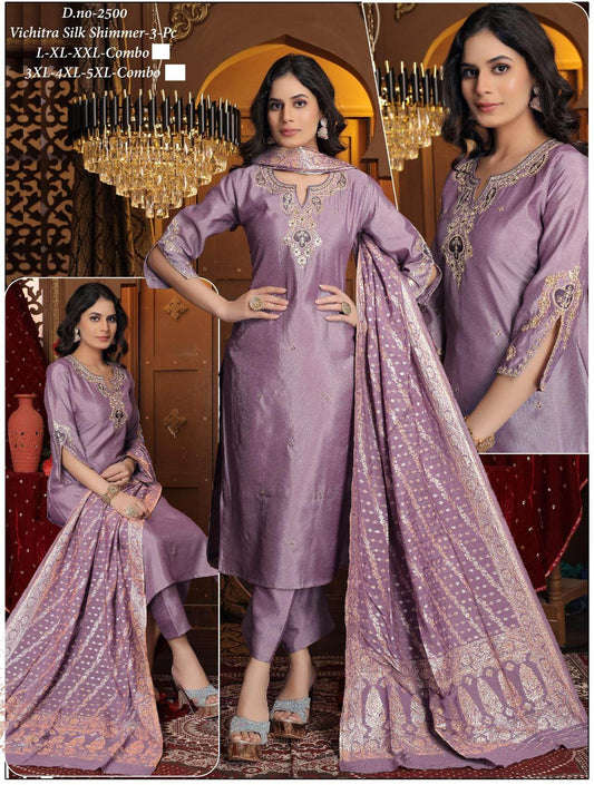 Shimmer silk Kurti set - Kurti Connection USA
