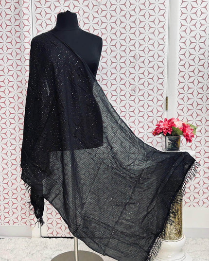 Black sequin dupatta - Kurti Connection USA