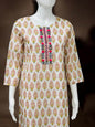 Chikankari cotton Kurti with block print - Kurti Connection USA