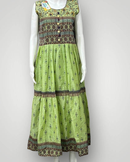 Chanderi Silk long kurti - Kurti Connection USA