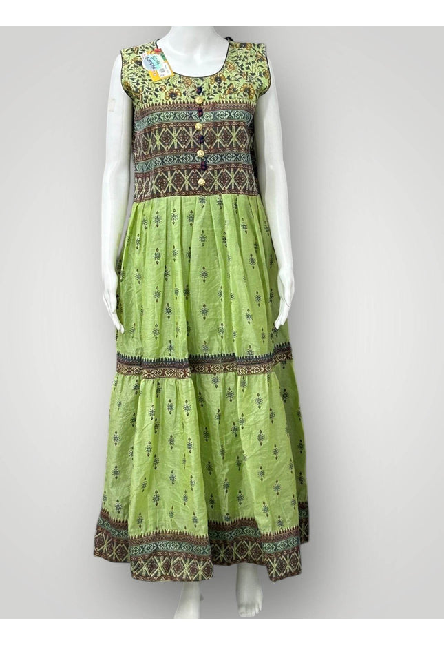 Chanderi Silk long kurti - Kurti Connection USA