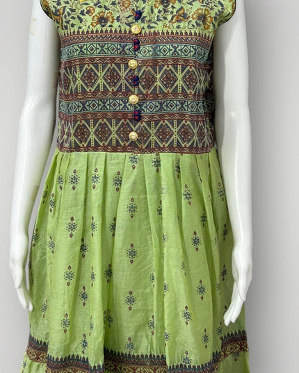 Chanderi Silk long kurti - Kurti Connection USA