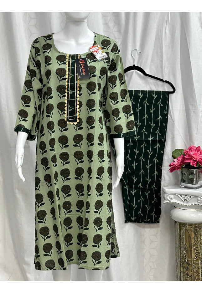 Cotton Kurti pant set - Kurti Connection USA