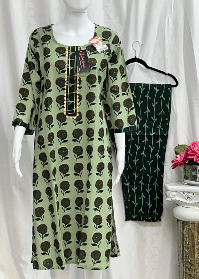 Cotton Kurti pant set - Kurti Connection USA