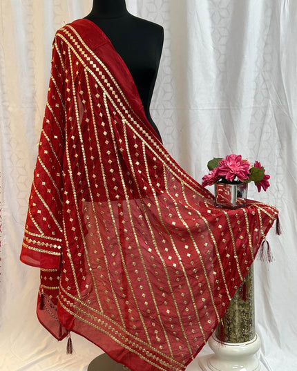 Maroon Dupatta - Kurti Connection USA
