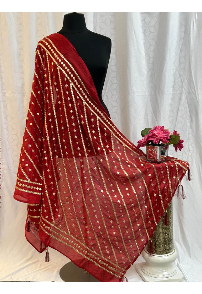 Maroon Dupatta - Kurti Connection USA