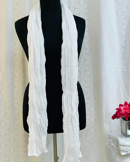 White Cotton Dupatta - Kurti Connection USA