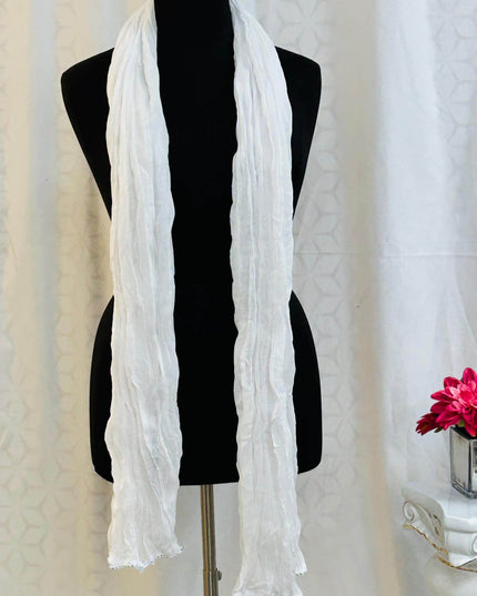 White Cotton Dupatta - Kurti Connection USA
