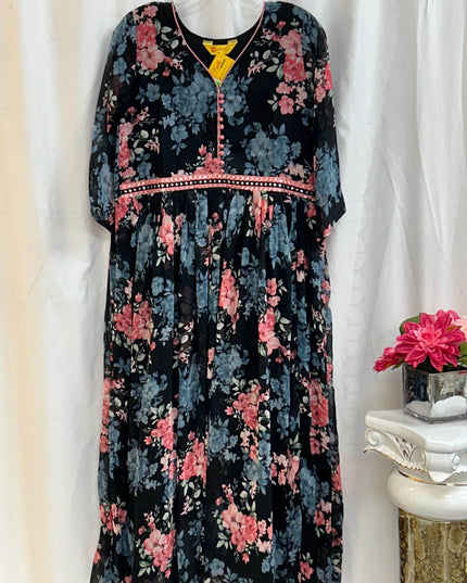 Chiffon long kurti - Kurti Connection USA
