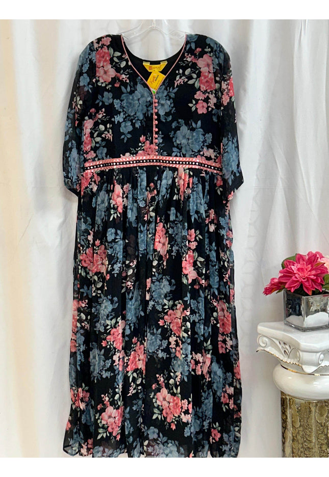 Chiffon long kurti - Kurti Connection USA