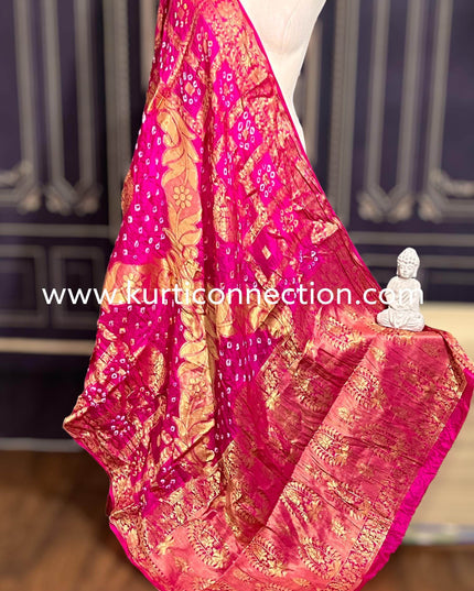 Banarsi silk bandhani dupatta - Kurti Connection USA
