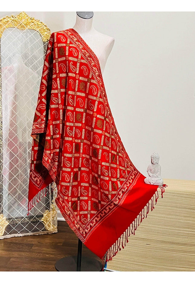 Pashmina shawl, woolen stole for women , woolen shawl, dupatta - Kurti Connection USA