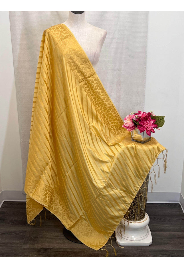 Silk dupatta : Light gold - Kurti Connection USA