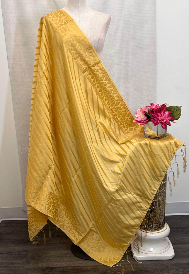 Silk dupatta : Light gold - Kurti Connection USA