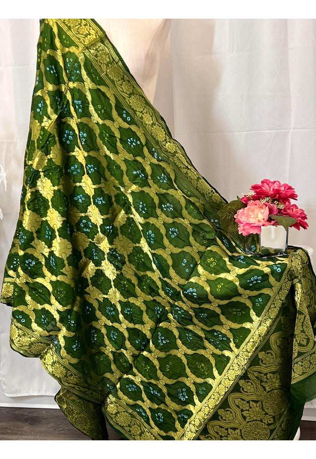 Bandhani silk dupatta - Kurti Connection USA