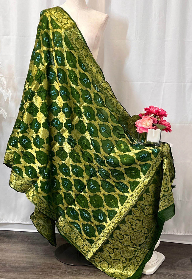 Bandhani silk dupatta - Kurti Connection USA