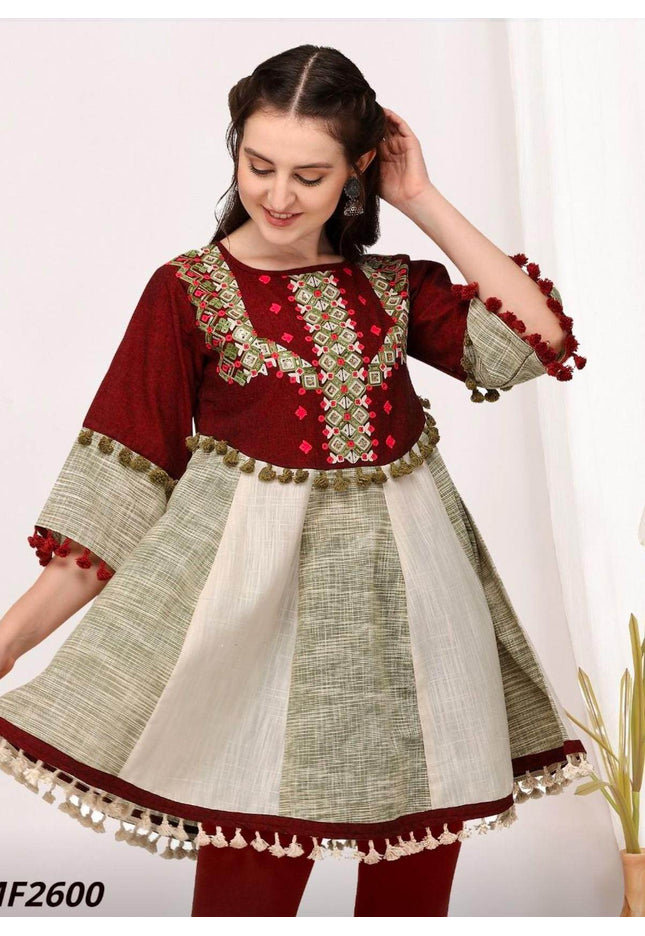 Cotton short kurti top - Kurti Connection USA