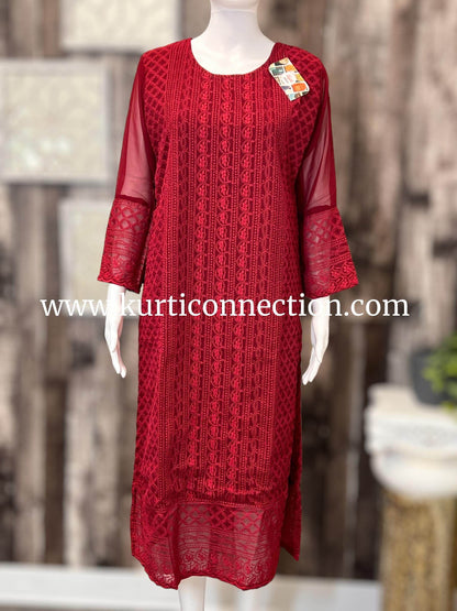 Chikankari kurti - Kurti Connection USA