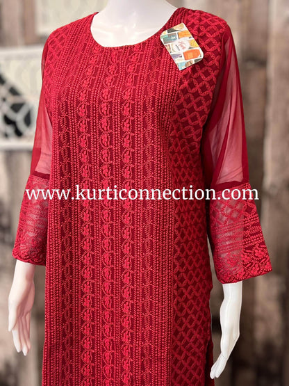 Chikankari kurti - Kurti Connection USA