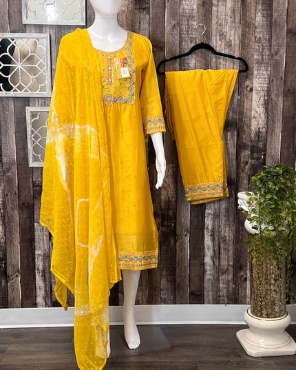 Chanderi silk kurti set - Kurti Connection USA