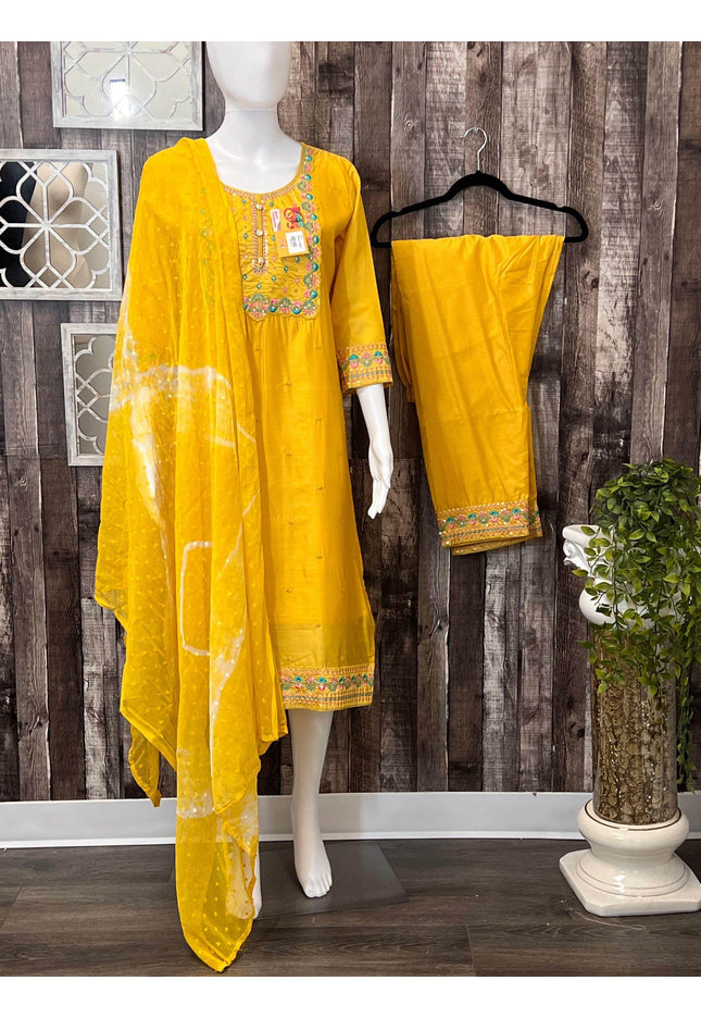 Chanderi silk kurti set - Kurti Connection USA