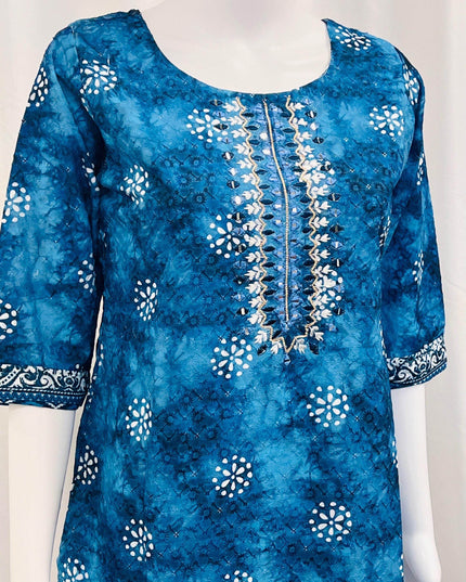 Cotton chikankari kurti - Kurti Connection USA