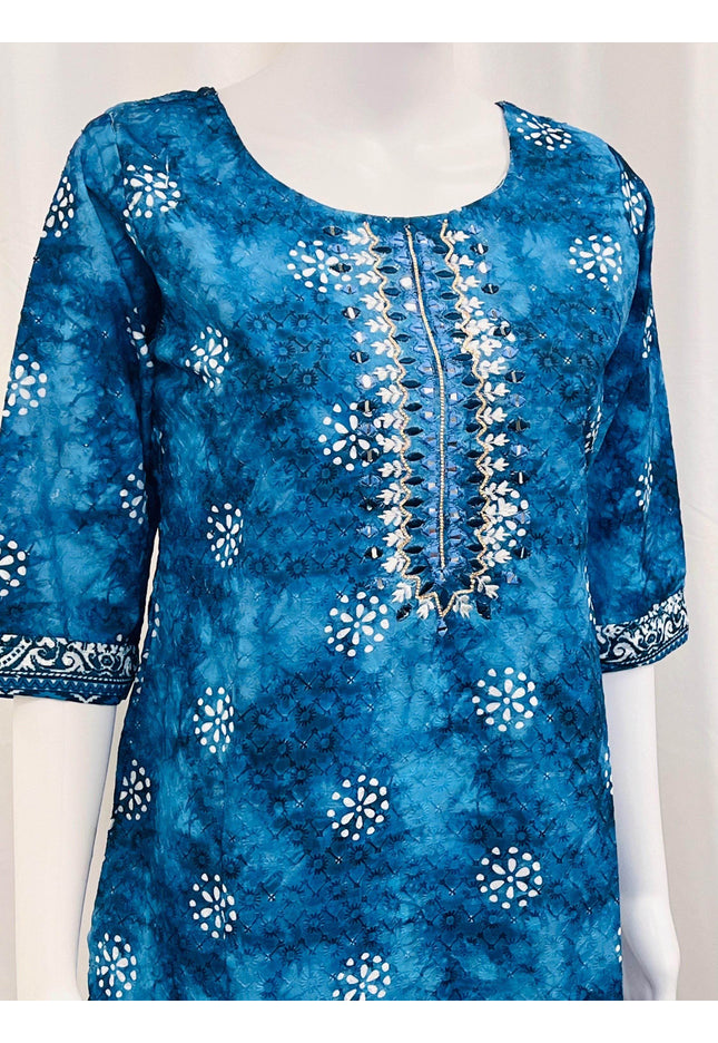 Cotton chikankari kurti - Kurti Connection USA