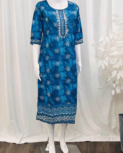Cotton chikankari kurti - Kurti Connection USA